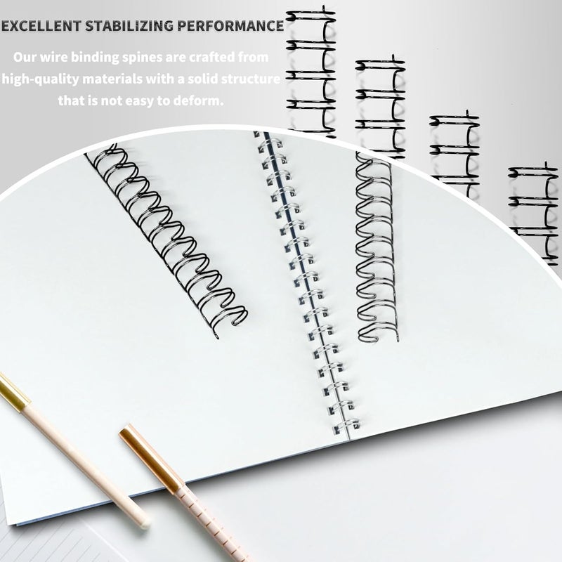 RAYSON WR21222BK Wire Binding Spines, 2:1 Pitch Double Loop Binding Wires 7/8 Inch, 21-Loop Wire Ring Pack of 50 with Black - Image 5